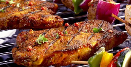 Grilled skewers from the 621 BBQ Grille